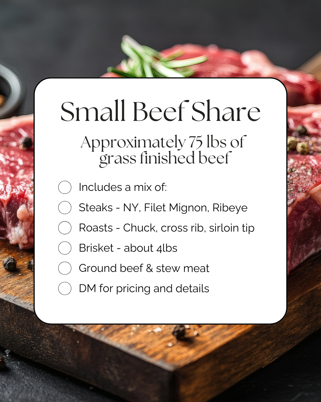 Small Beef Share - 75lbs